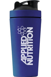 Applied Nutrition blue stainless steel shaker cup, 750ml, durable design for workout protein drinks.